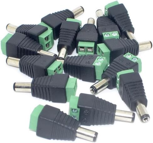 Male Female DC Power Plug Connector 2.5 x 5.5/2.1x5.5 (Screw Fastening Type) Needn't Welding DC Plug Adapter,10pcs/Set (Female Plug Connector 2.5x5.5mm) in Kuwait