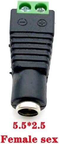 Male Female DC Power Plug Connector 2.5 x 5.5/2.1x5.5 (Screw Fastening Type) Needn't Welding DC Plug Adapter,10pcs/Set (Female Plug Connector 2.5x5.5mm) in Kuwait
