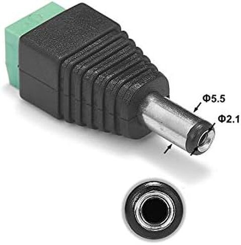 Male Female DC Power Plug Connector 2.5 x 5.5/2.1x5.5 (Screw Fastening Type) Needn't Welding DC Plug Adapter,10pcs/Set (Female Plug Connector 2.5x5.5mm) in Kuwait
