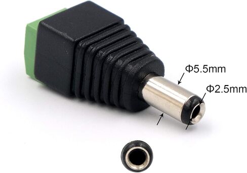 Male Female DC Power Plug Connector 2.5 x 5.5/2.1x5.5 (Screw Fastening Type) Needn't Welding DC Plug Adapter,10pcs/Set (Female Plug Connector 2.5x5.5mm) in Kuwait