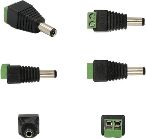 Male Female DC Power Plug Connector 2.5 x 5.5/2.1x5.5 (Screw Fastening Type) Needn't Welding DC Plug Adapter,10pcs/Set (Female Plug Connector 2.5x5.5mm) in Kuwait
