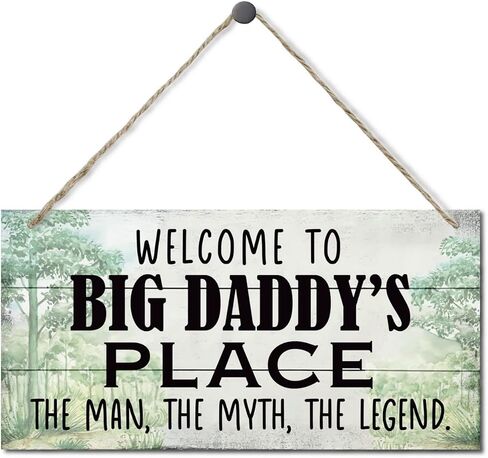 لافتة ذات طراز عتيق، مرحبًا بكم في Pop Pop's Place The Man، The Myth، The Legend. لافتة خشبية معلقة لديكور المنزل، لافتة فنية جدارية خشبية مطبوعة، هدية عيد الأب للجد مقاس 12 × 6 بوصة in Kuwait