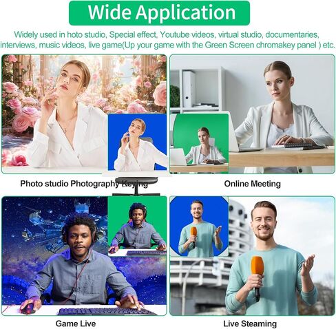 Green Screen Background with Stand,56 in Collapsible Greenscreen Backdrop,Pop Up Green Screen with Storage Bag，Portable Backdrop for Photography,Gaming,Live Streaming,Zoom Meeting and Gaming in Saudi Arabia