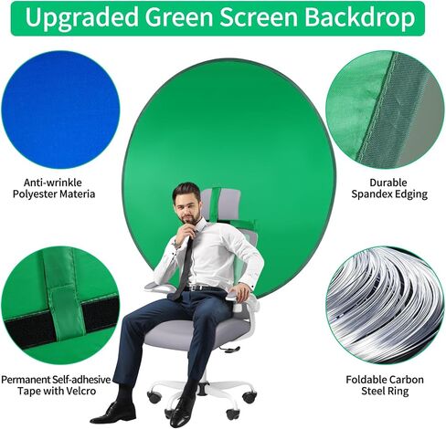 Green Screen Background with Stand,56 in Collapsible Greenscreen Backdrop,Pop Up Green Screen with Storage Bag，Portable Backdrop for Photography,Gaming,Live Streaming,Zoom Meeting and Gaming in Saudi Arabia