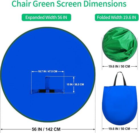 Green Screen Background with Stand,56 in Collapsible Greenscreen Backdrop,Pop Up Green Screen with Storage Bag，Portable Backdrop for Photography,Gaming,Live Streaming,Zoom Meeting and Gaming in Saudi Arabia