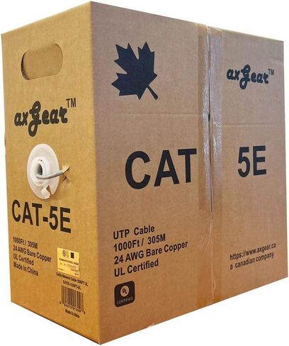 axGear Cat-5e Bulk 24AWG Cooper Cable 1000Ft مع شهادة UL in Kuwait