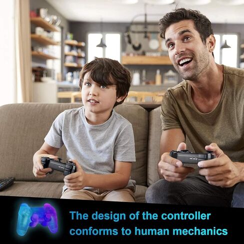 Wireless Controller for PS2,Built-in Dual Vibration 2.4G Gamepad Joystick Compatible for PS2 Controller (Clear Blue) in Saudi Arabia