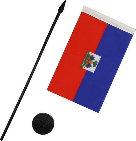 علم طاولة غوام من AZ FLAG مقاس 5 بوصة × 8 بوصة - علم مكتب غوام 21 × 14 سم - عصا وقاعدة بلاستيكية سوداء in Kuwait