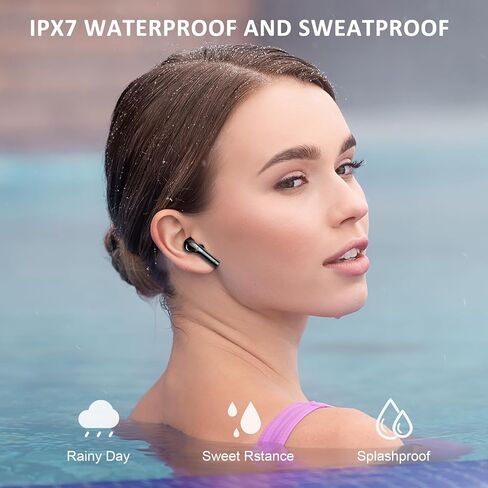 Wireless Earbuds, Bluetooth 5.3 Headphones LED Power Display Ear Buds Stereo, Earbuds in-Ear Noise Cancelling Mic, 42H Playback Mini Fashion Case IP7 Waterproof Sports Earphones for Android iOS in Saudi Arabia
