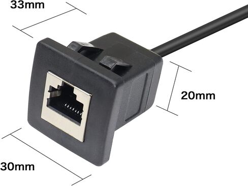 كابل تمديد الشبكة RIIEYOCA RJ45، زاوية 90 درجة ذكر إلى أنثى LAN Ethernet Cat 5e، أسود (2 متر) in Kuwait