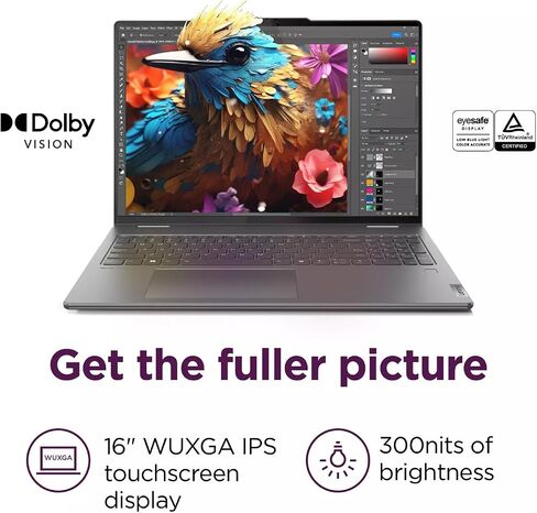 كمبيوتر محمول Lenovo Yoga 7i 2 في 1 للأعمال، مع ترخيص مدى الحياة للمكتب، شاشة لمس 16 بوصة 2K، Intel Ultra 5 125U، ذاكرة وصول عشوائي 16 جيجابايت، 1 تيرابايت SSD، لوحة مفاتيح بإضاءة خلفية، بصمة الإصبع، Wi-Fi 6E، Win 11 Home، مع CEFESFY الفأر in Saudi Arabia