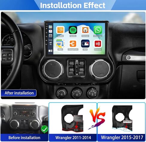 [4+64G] ستيريو سيارة Android 13 ثماني النواة لسيارة Jeep Wrangler 2011-2014 مع Apple Carplay&Android Auto، راديو سيارة 10.1 بوصة مع وصلة مرآة بلوتوث FM/RDS WiFi GPS Navigation SWC Dual USB+AHD كاميرا احتياطية in Saudi Arabia