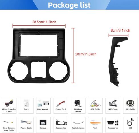 [4+64G] ستيريو سيارة Android 13 ثماني النواة لسيارة Jeep Wrangler 2011-2014 مع Apple Carplay&Android Auto، راديو سيارة 10.1 بوصة مع وصلة مرآة بلوتوث FM/RDS WiFi GPS Navigation SWC Dual USB+AHD كاميرا احتياطية in Saudi Arabia
