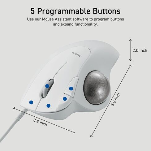 ELECOM Ergonomic Comfort Design Trackball IST Wireless 2.4GHz Connect, Super-Smooth Tracking with Roller Ball Bearing, 36mm Ball, Thumb Control, Compatible for Windows, PC, and Mac Black (M-IT11DRBK) in Kuwait