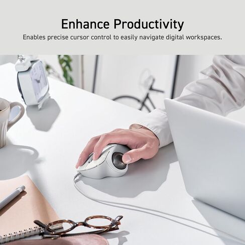ELECOM Ergonomic Comfort Design Trackball IST Wireless 2.4GHz Connect, Super-Smooth Tracking with Roller Ball Bearing, 36mm Ball, Thumb Control, Compatible for Windows, PC, and Mac Black (M-IT11DRBK) in Kuwait