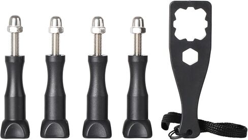 مجموعة HSU Thumbscrew (امتداد) + مفتاح ربط لـ Gopro Hero 13، 12، 11، 10، 9، 8، 7، 6، 5، 4، متوافق مع GoPro Media Mod، DJI Osmo Action AKASO Campark وكاميرات الحركة الأخرى (أسود) in Kuwait