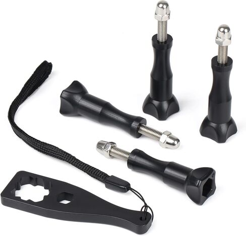 مجموعة HSU Thumbscrew (امتداد) + مفتاح ربط لـ Gopro Hero 13، 12، 11، 10، 9، 8، 7، 6، 5، 4، متوافق مع GoPro Media Mod، DJI Osmo Action AKASO Campark وكاميرات الحركة الأخرى (أسود) in Kuwait