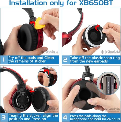 وسائد أذن بديلة من Geekria QuickFit لهاتف Sony MDR-XB450، XB450AP، XB550AP، XB650BT WH-XB700، وسائد أذن لسماعات الرأس، وسادات أذن لسماعات الرأس، وقطع إصلاح غطاء أكواب الأذن (أسود) in Saudi Arabia