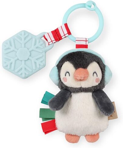 Itzy Ritzy Itzy Pal Infant Toy & Teether; Includes Lovey, Crinkle Sound, Textured Ribbons & Silicone Teether, Strawberry in Kuwait