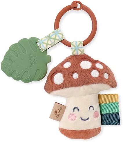 Itzy Ritzy Itzy Pal Infant Toy & Teether; Includes Lovey, Crinkle Sound, Textured Ribbons & Silicone Teether, Strawberry in Kuwait