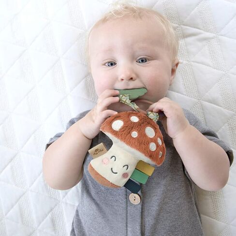Itzy Ritzy Itzy Pal Infant Toy & Teether; Includes Lovey, Crinkle Sound, Textured Ribbons & Silicone Teether, Strawberry in Kuwait