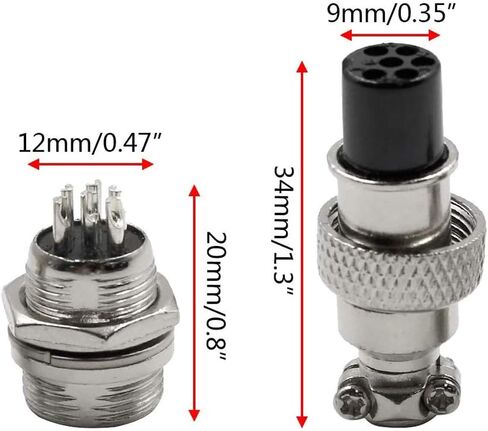4 Pin Metal Male Female Panel Connectorplug 12mm GX12-4P Silver Aviation Plug - (5 Sets) in Kuwait