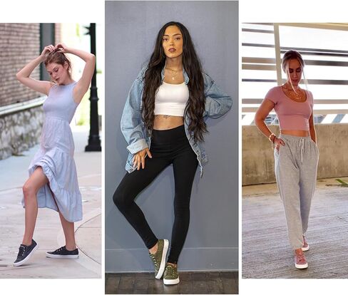 أحذية JENN ARDOR النسائية القماشية، أحذية رياضية سهلة الارتداء، أحذية عصرية منخفضة، أحذية تنس كاجوال مقاس 10 أخضر in Kuwait