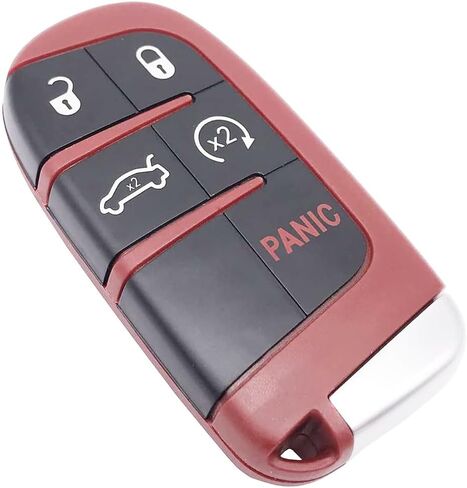 Keyless Entry Replacement Key Fob Cover Case fit for Dodge Charger Challenger Dart Durango Journey Jeep Grand Cherokee Chrysler 300 Smart Remote Key Fob (Red) in Saudi Arabia
