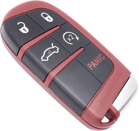 Keyless Entry Replacement Key Fob Cover Case fit for Dodge Charger Challenger Dart Durango Journey Jeep Grand Cherokee Chrysler 300 Smart Remote Key Fob (Red) in Saudi Arabia