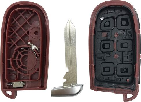 Keyless Entry Replacement Key Fob Cover Case fit for Dodge Charger Challenger Dart Durango Journey Jeep Grand Cherokee Chrysler 300 Smart Remote Key Fob (Red) in Saudi Arabia
