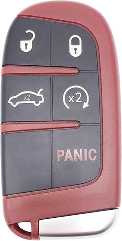 Keyless Entry Replacement Key Fob Cover Case fit for Dodge Charger Challenger Dart Durango Journey Jeep Grand Cherokee Chrysler 300 Smart Remote Key Fob (Red) in Saudi Arabia