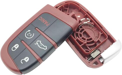 Keyless Entry Replacement Key Fob Cover Case fit for Dodge Charger Challenger Dart Durango Journey Jeep Grand Cherokee Chrysler 300 Smart Remote Key Fob (Red) in Saudi Arabia