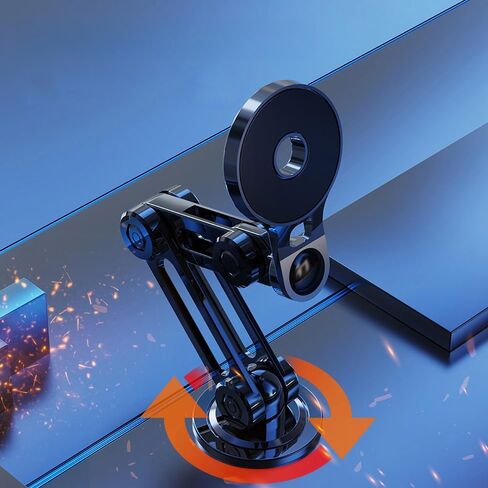 Car Phone Holder, Magnetic Suction Car Phone Holder, Folding Live Phone Stand,Universal 360° Car Phone Holder, Mobile phone holder,Alloy Foldable Magnetic Car Phone for All Smartphone(Black) in Saudi Arabia