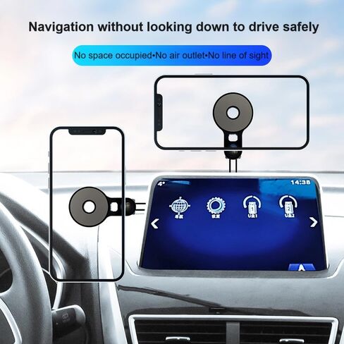Car Phone Holder, Magnetic Suction Car Phone Holder, Folding Live Phone Stand,Universal 360° Car Phone Holder, Mobile phone holder,Alloy Foldable Magnetic Car Phone for All Smartphone(Black) in Saudi Arabia