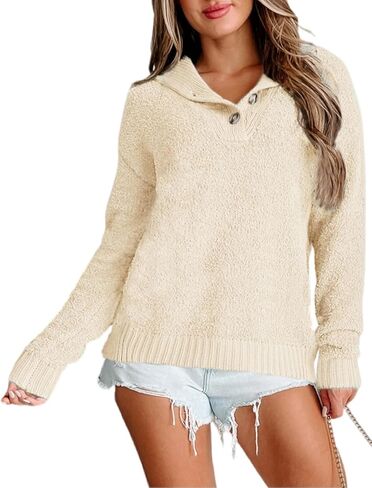VIMPUNEC Women Fall and Winter Sweaters Trendy Cozy Knit Pullover Cute Long Sleeve Sweater Tops in Kuwait