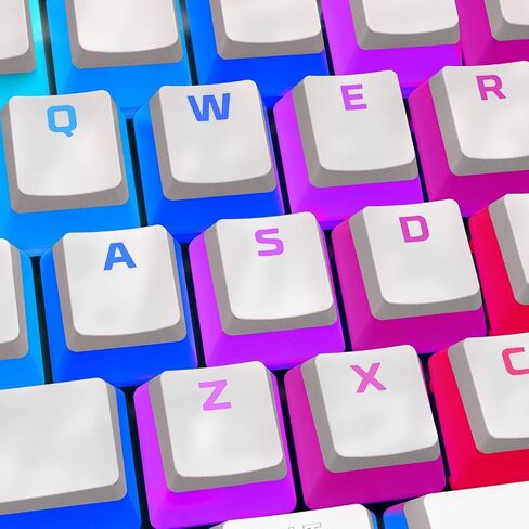 HyperX Pudding Keycaps - Double Shot PBT Keycap Set with Translucent Layer, for Mechanical Keyboards, Full 104 Key Set, OEM Profile, English (US) Layout - White (Renewed) in Kuwait