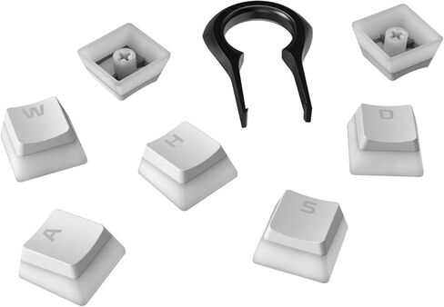 HyperX Pudding Keycaps - Double Shot PBT Keycap Set with Translucent Layer, for Mechanical Keyboards, Full 104 Key Set, OEM Profile, English (US) Layout - White (Renewed) in Kuwait