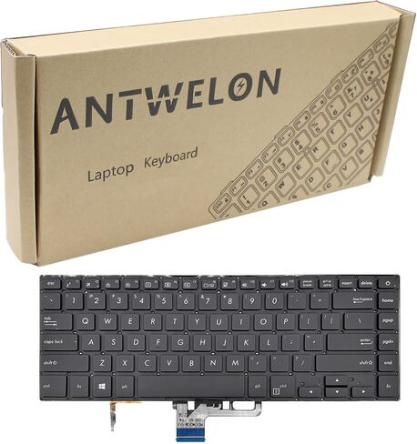 ANTWELON لوحة مفاتيح بديلة للكمبيوتر المحمول بإضاءة خلفية لجهاز Asus ZenBook Pro UX550VD UX550VE UX550GD UX550GE UX580GD UX580G الخلفية تخطيط الولايات المتحدة in Kuwait