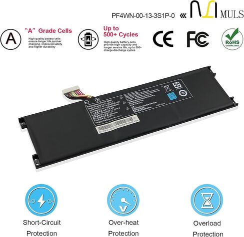 بطارية كمبيوتر محمول 46.74Wh PF4WN-00-13-3S1P-0 لجهاز Hasee KINGBOOK U45A1 U45S2 U43E1 U43S1 U47T1 U47S2 MECHREVO S1 Air S2 Air Walmart Motile M142 HPFS01 HPFS02 Series GETAC HASEE 4100mAh in Saudi Arabia