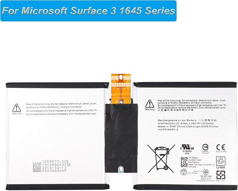 Replacement Battery G3HTA003H G3HTA004H Compatible with Microsoft Surface 3 1645 7270mah in Saudi Arabia