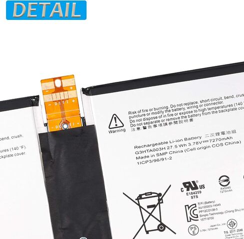 Replacement Battery G3HTA003H G3HTA004H Compatible with Microsoft Surface 3 1645 7270mah in Saudi Arabia