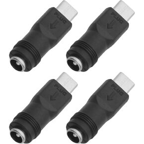Create idea 4PCS Type C Power Adapter 37.7x12mm Type C USB Male to DC 5.5x2.1mm Female Connector for Laptop PC Smart Phone Charge Barrel Jack Power Adapter