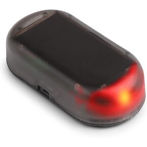 Solar Car Alarm LED Light, 1Pack Anti-Theft LED Flashing Security Light Car Security Anti Theft Device Red Light Self-Adhesive Fake Lamp