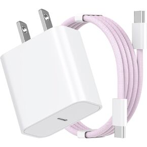 iPhone 16 Pro Max Charger Fast Charging, USB C to USB C Charging Cable 6FT with 20W Type C Fast Charger Block Compatible for iPhone 16/16 Pro Max/16 Pro/16 Plus, for iPad Pro/Mini/Air