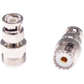 2pcs BNC Male to UHF Female SO-239 SO239 RF Coax Adapter BNC to UHF Coaxial Connector Adapter(F37-2)