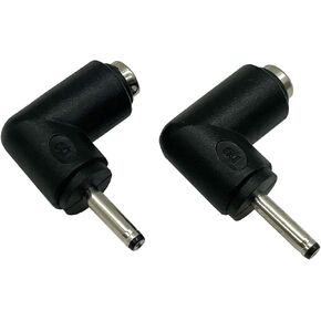 DC Barrel Power Jack Charging Cable Connector, 90 Degree Angle DC5.5 x 2.1 Female to 4.0 x 1.7 Male Adapter, Used for Notebook Computers, Tablet Computers, LED Lights, Routers, etc (2-Pack)