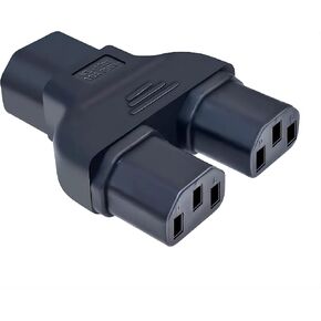 GELRHONR IEC 320 C14 to Dual C13 Adapter,IEC C14 Male Plug to Dual C13 Female Socket for Computers, Servers, Routers, and Switches.