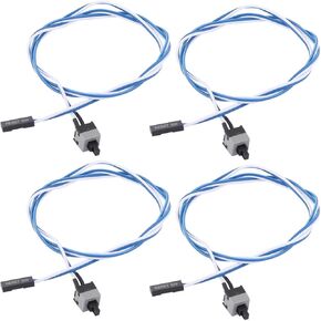 uxcell 4 Pack 50cm 2 Pin PC Power Switch Cable Momentary On/Off Push Button Switch Connector Cable Computer Power Reset Cable