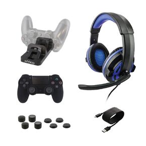 Nyko Master Pak for Nintendo Switch - Nintendo Switch Accessories - Wired Controller, Wired Headset, Travel Case, Game Case, Joycon Covers, Protective Glass & Thumbstick Caps (9 Piece Accessory Kit)