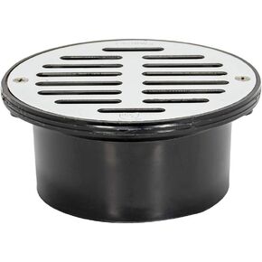EZ-Flo 3 Inch x 4 Inch PVC General Purpose Drain with Stainless Steel Strainer, 15322